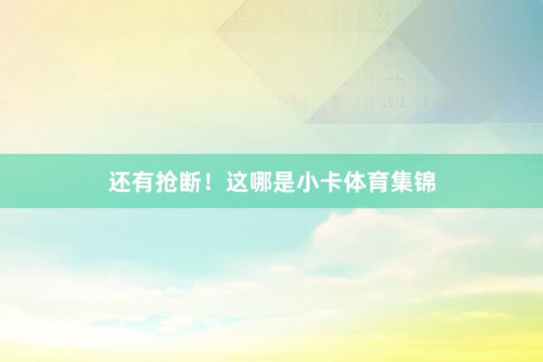 还有抢断！这哪是小卡体育集锦