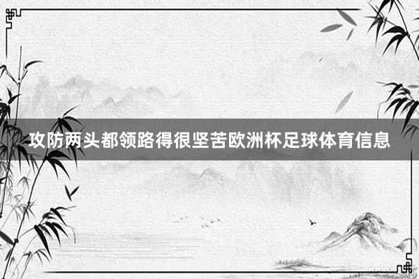 攻防两头都领路得很坚苦欧洲杯足球体育信息