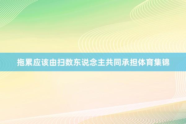 拖累应该由扫数东说念主共同承担体育集锦