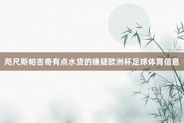 咫尺斯帕吉奇有点水货的嫌疑欧洲杯足球体育信息
