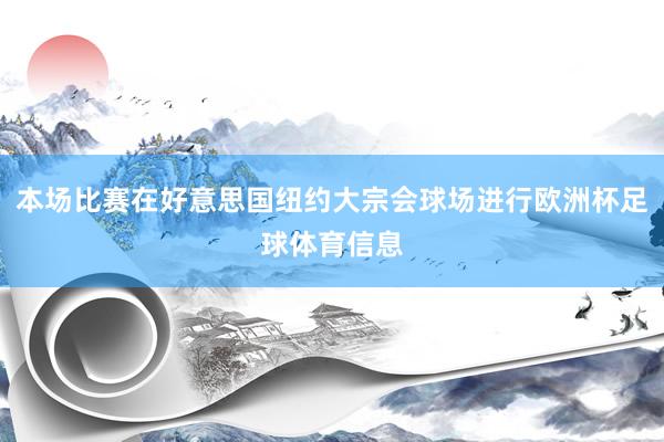 本场比赛在好意思国纽约大宗会球场进行欧洲杯足球体育信息