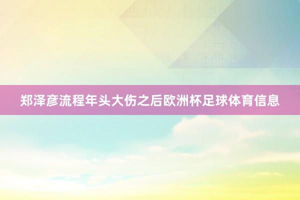郑泽彦流程年头大伤之后欧洲杯足球体育信息