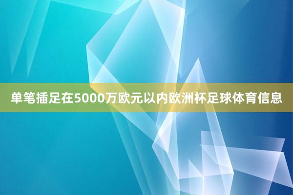 单笔插足在5000万欧元以内欧洲杯足球体育信息