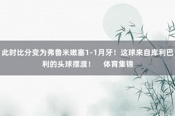 此时比分变为弗鲁米嫩塞1-1月牙！这球来自库利巴利的头球摆渡！    体育集锦