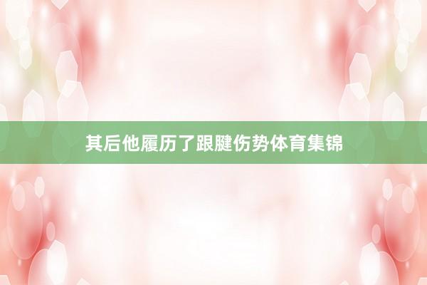 其后他履历了跟腱伤势体育集锦