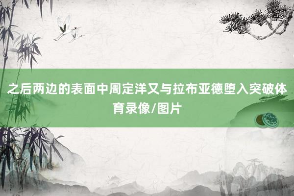 之后两边的表面中周定洋又与拉布亚德堕入突破体育录像/图片