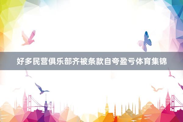 好多民营俱乐部齐被条款自夸盈亏体育集锦