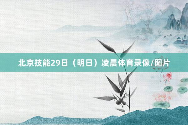 北京技能29日（明日）凌晨体育录像/图片