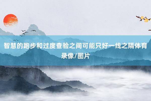 智慧的跑步和过度查验之间可能只好一线之隔体育录像/图片