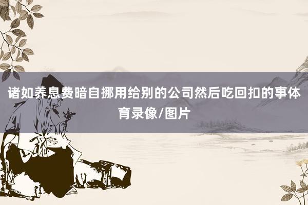 诸如养息费暗自挪用给别的公司然后吃回扣的事体育录像/图片
