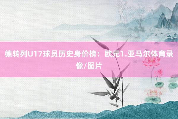 德转列U17球员历史身价榜：欧元1.亚马尔体育录像/图片