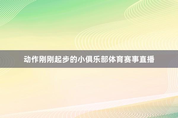 动作刚刚起步的小俱乐部体育赛事直播