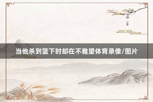 当他杀到篮下时却在不雅望体育录像/图片
