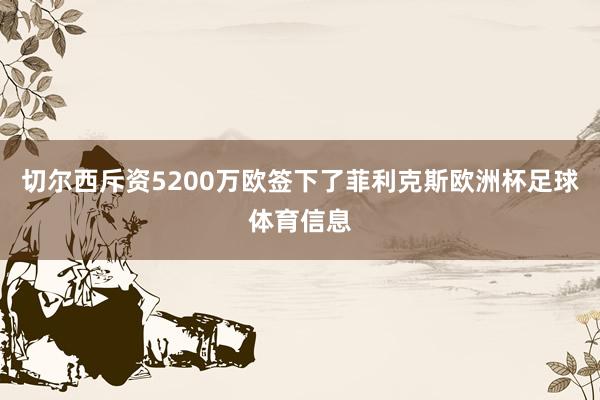 切尔西斥资5200万欧签下了菲利克斯欧洲杯足球体育信息