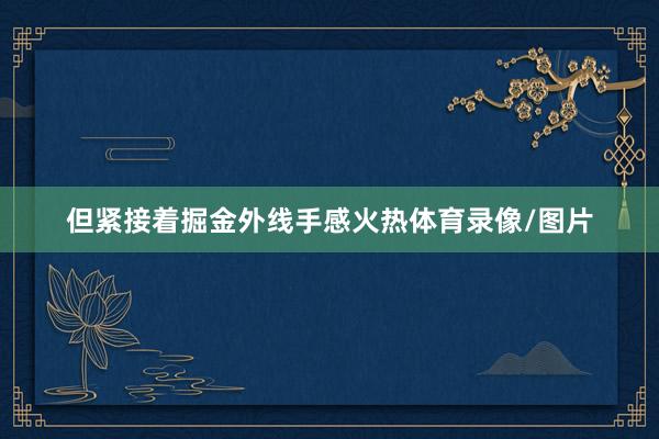 但紧接着掘金外线手感火热体育录像/图片