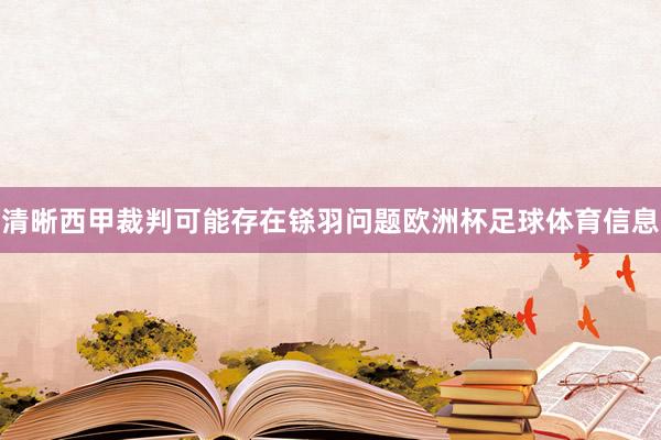 清晰西甲裁判可能存在铩羽问题欧洲杯足球体育信息