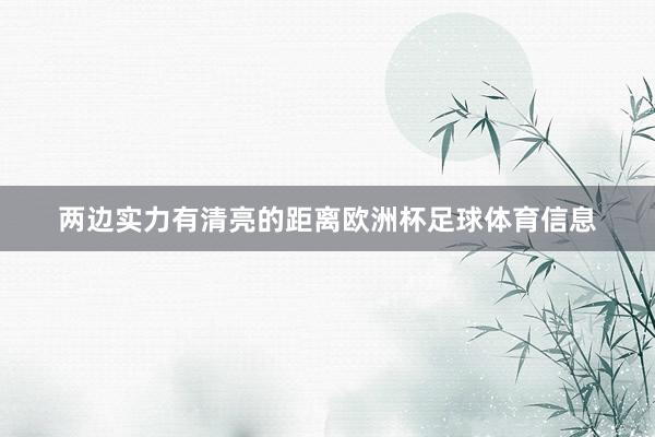 两边实力有清亮的距离欧洲杯足球体育信息