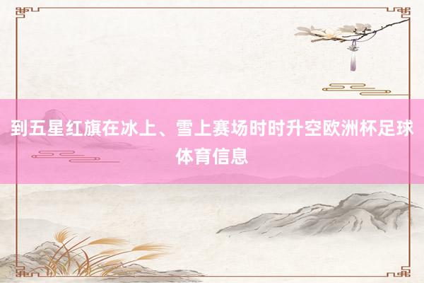 到五星红旗在冰上、雪上赛场时时升空欧洲杯足球体育信息