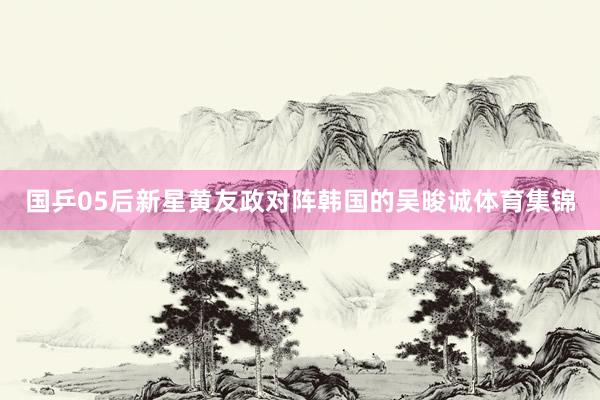 国乒05后新星黄友政对阵韩国的吴晙诚体育集锦