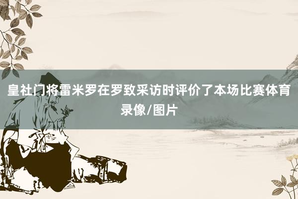皇社门将雷米罗在罗致采访时评价了本场比赛体育录像/图片