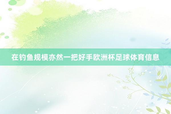 在钓鱼规模亦然一把好手欧洲杯足球体育信息