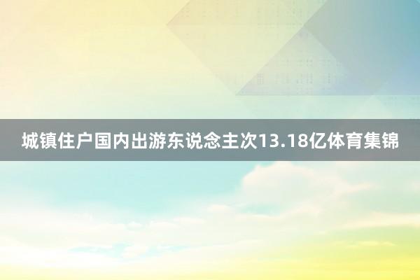 城镇住户国内出游东说念主次13.18亿体育集锦