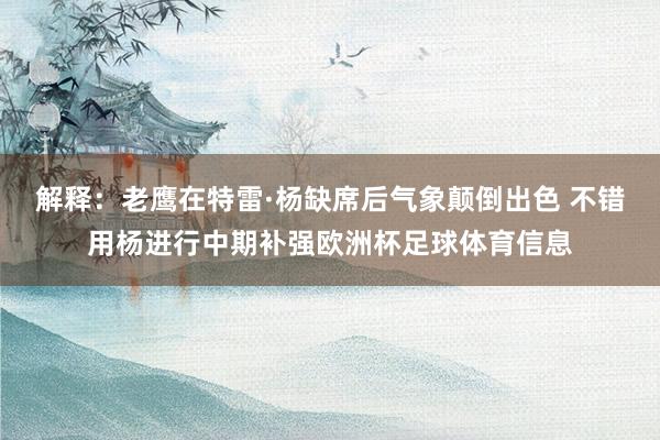 解释:老鹰在特雷·杨缺席后气象颠倒出色 不错用杨进行中期补强欧洲杯足球体育信息