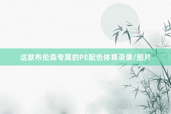 这款布伦森专属的PE配色体育录像/图片