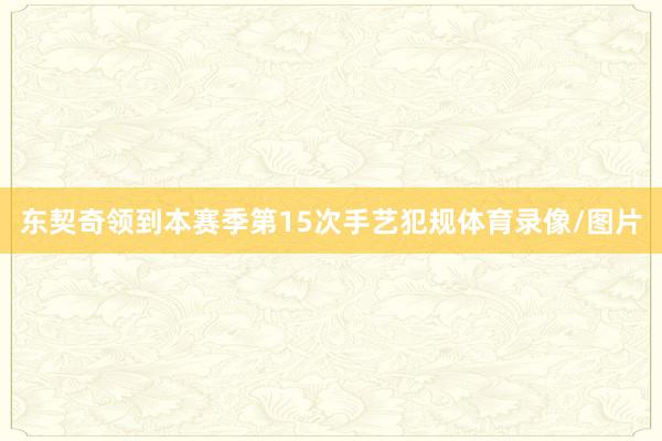 东契奇领到本赛季第15次手艺犯规体育录像/图片